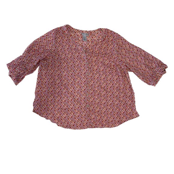 Catherines 1X Plus Size 3/4 Sleeve Top for Women, 18-20W Ladies Plus Size Blouse - Picture 11 of 11